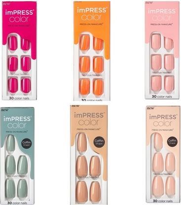 Produktbild KISS Self-adhesive nails imPRESS Color MC Dusk Till Dawn 30 pcs (L) (Kunstnägel)