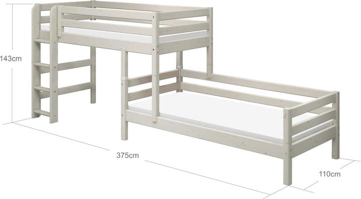 Immagine prodotto Flexa Letto combinato classico di media altezza con scala dritta (90 x 200 cm)