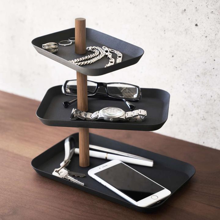 Actual product image Yamazaki 3-stöckiger Schmuckständer mit drehbaren Ablagen RIN