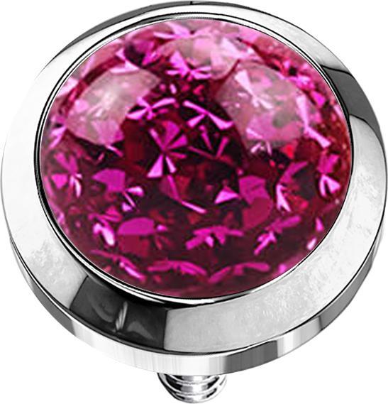 Produktbild Star Piercing Dermal Anchor Kristall Kuppel fuchsia Epoxy Schutzschicht (Chirurgenstahl 316L, ohne Messing)