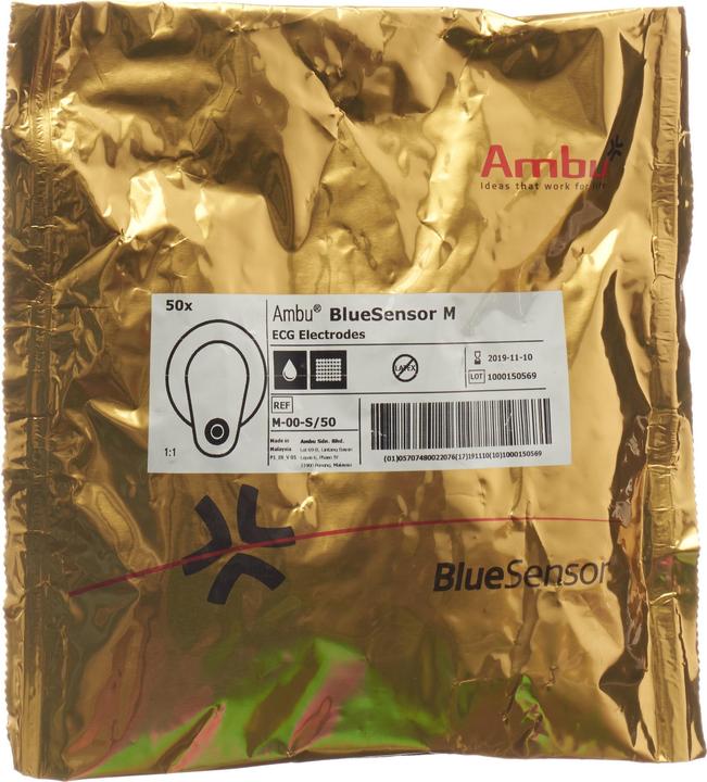 Produktbild Ambu BLUE SENSOR EKG Elekt M Druckknopf 50 Stk