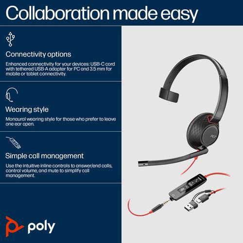 Actual product image Poly BW C5210 USB-C HS +INC (Cable, USB-C)