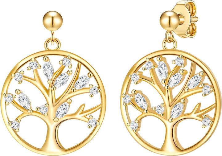 Produktbild Rafaela Donata Damen Baum des Lebens Sterling Silber Zirkonia Gelbgold - 33708 (Sterling Silber)