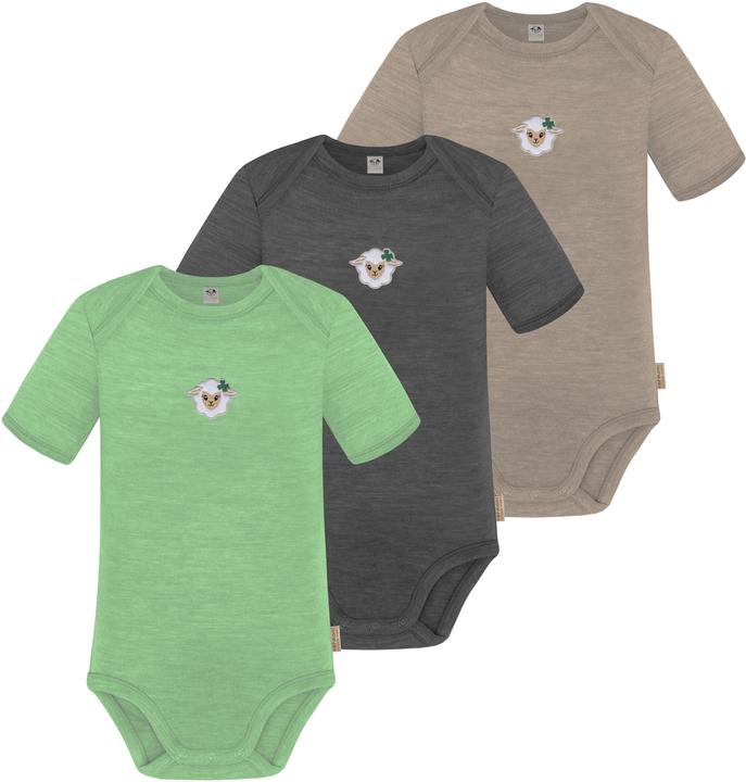 Normani 3er Set Baby Merino Body Kurzarm „Tauranga" - 9295