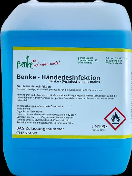 Benke Händedesinfektionsmittel - Swiss Made - 5 Liter (5000 ml)