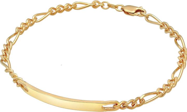 Produktbild Kuzzoi Armband Herren ID Platte Figaro Klassisch 925 Silber (19 cm, 925er Silber)