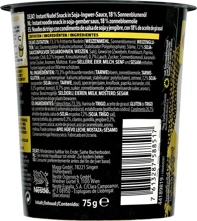 Valori nutrizionali e ingredienti Maggi MAGIC ASIA Saucy Noodles Coppa Asia Classic (75 g)