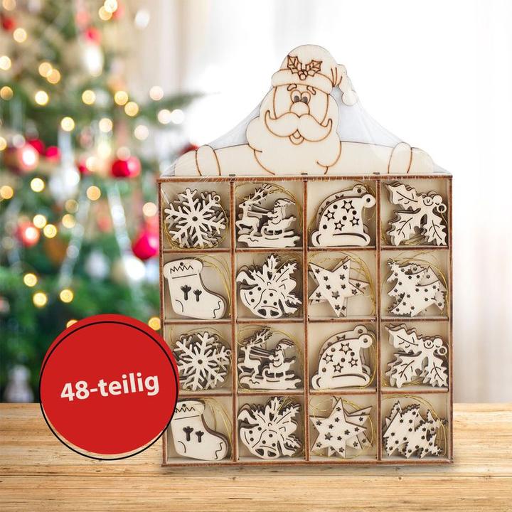 Produktbild Hermex Holzanhänger Set (48 -teilig)