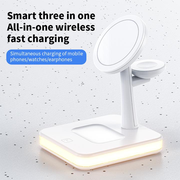 Immagine prodotto PhoneLook Stazione di ricarica wireless Fast Charge 4 in 1 con MagSafe + luce LED (25 W)