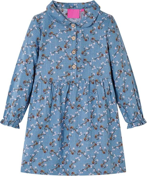 Actual product image VidaXL Children's dress with long sleeves petrol blue 92,Material: 50 (92)