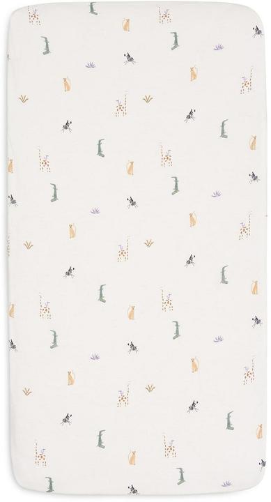 Image du produit Jollein Drap-housse Jungle Jambo 140 x 70 cm, Blanc (140 x 70 cm)