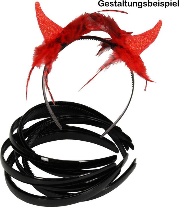 Image du produit trendmarkt24 serre-tête noir 10 pièces serre-tête en plastique ensemble noir serre-tête est d'environ 14x12 cm