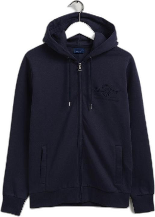 GANT Regular Tonal Shield Full Zip Hoodie