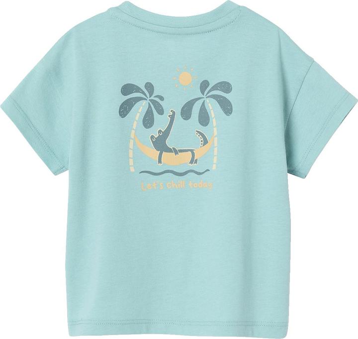 Produktbild Vertbaudet Bio-Kollektion: Baby T-Shirt mit Print hinten und Verschluss an der Schulter (92)