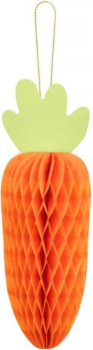 Partydeco Paper decoration honeycomb Carrot, orange, 20 cm (1 pkt / 1 pc.) (1 x, 20 x 7 cm)
