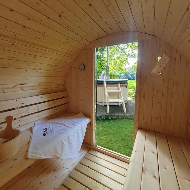 Image du produit Home Deluxe Sauna extérieur AQUILA L- 195 x 180 cm pour 4 personnes - Sauna avec poêle de 6kW