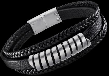 Actual product image Lotus Style - Men's leather bracelet Urban Man LS2208-2 / 1 (22 cm, Leather, Stainless steel)