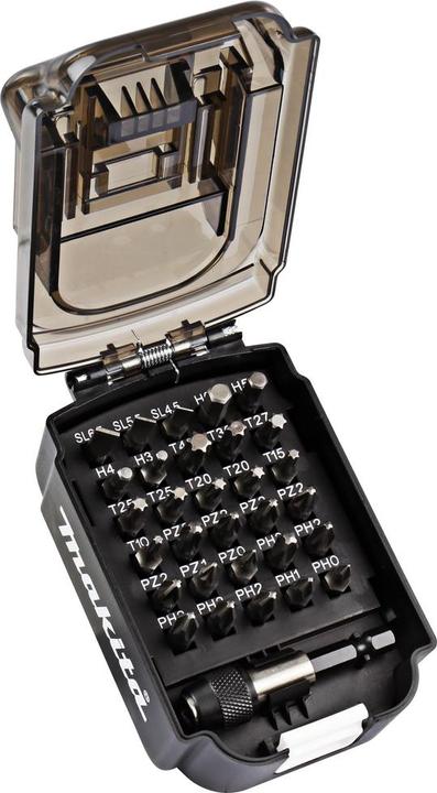 Image du produit Makita Jeu d'embouts (PH, T27, PH2, T40, H6, PZ2, PH1, H3, T10, PH0, SL 1.2 x 6.5, T15, PZ1, T20, SL 0,8 x 5,5, H4, PH3, PZ3, H5, SL 0,6 x 4,5, T25, T30, PZ0)