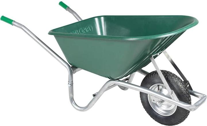 Actual product image VidaXL Wheelbarrow Green 90 L 150 kg Galvanised steel and plastic