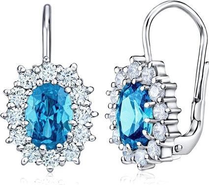 Produktbild Silvego Silver earrings with syntheticue oval topaz SILVEGOB31571-B