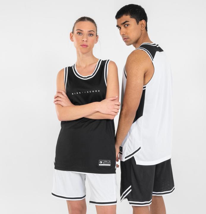 Produktbild Tarmak Damen/Herren Basketball Trikot ärmellos - T500 schwarz/weiss (3XL)