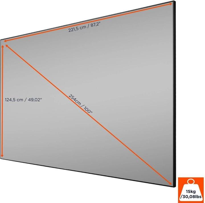 Actual product image Celexon HomeCinema UST high-contrast BrightOnyx framed screen, 100" (100", 16:9)