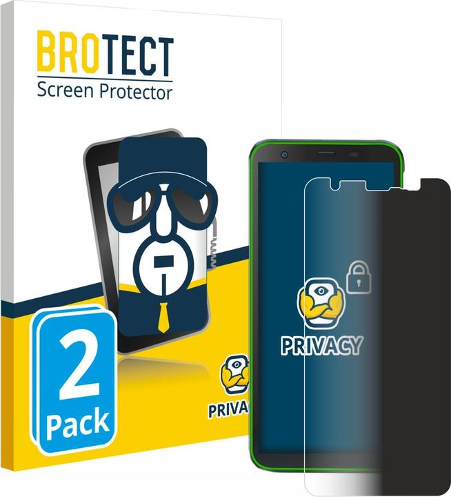 Productafbeelding BROTECT Anti-spionnetje privacyfolie Beschermfolie tegen blauw licht (2 Stuk, Blackview BV6300 Pro)