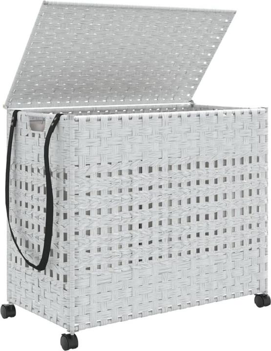 Actual product image VidaXL Laundry basket with castors White 66x35x60 cm Rattan, colour