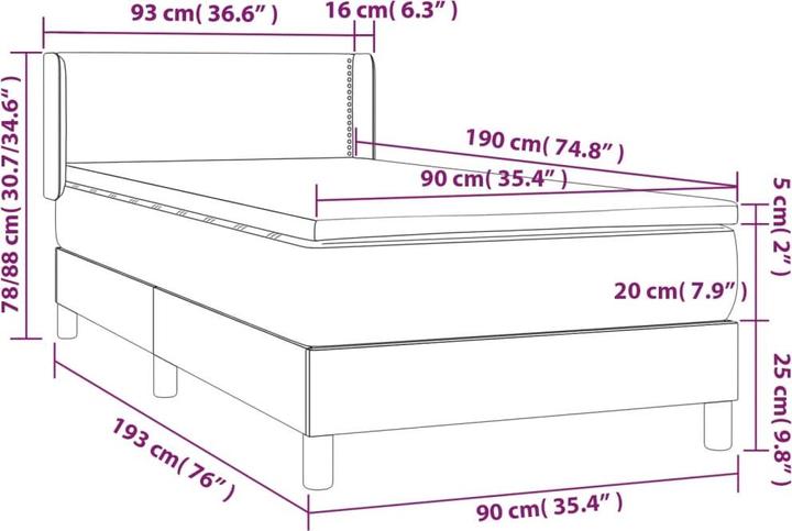 Actual product image VidaXL Agnolo (90 x 190 cm)