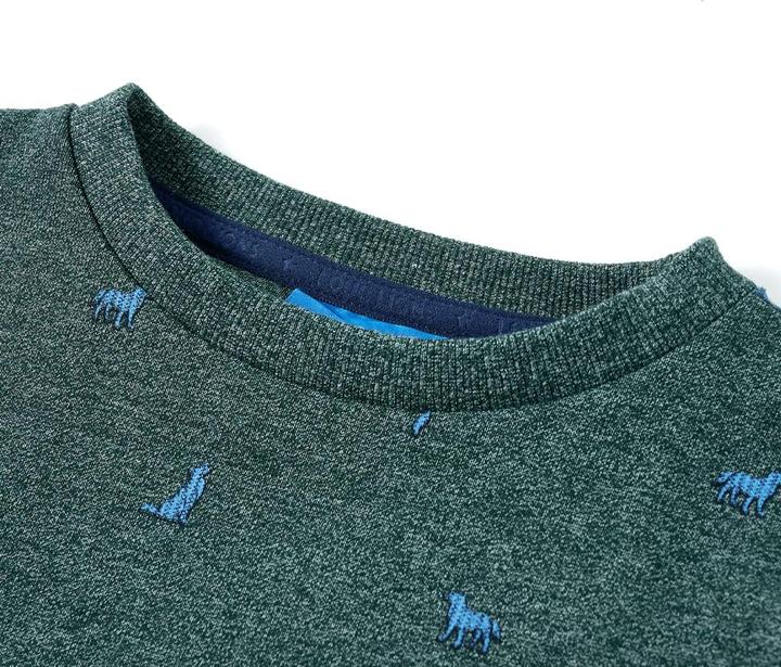 Produktbild VidaXL Kinder-Sweatshirt Dunkelgrün Melange 104,Material: 50 (104)