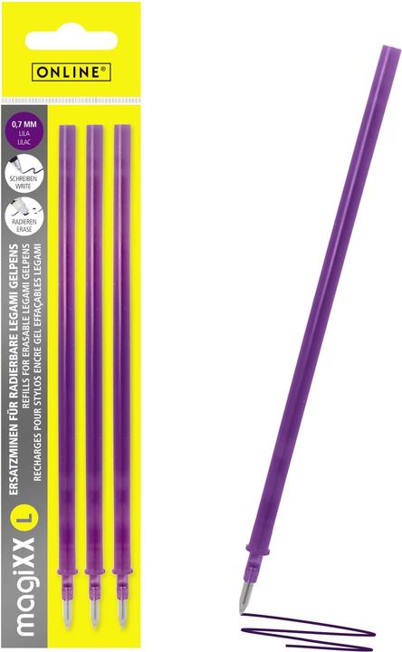Online 3er Pack Gel-Mine magiXX L radierbar, lila (Gelmine, Violett, 0.70 mm)