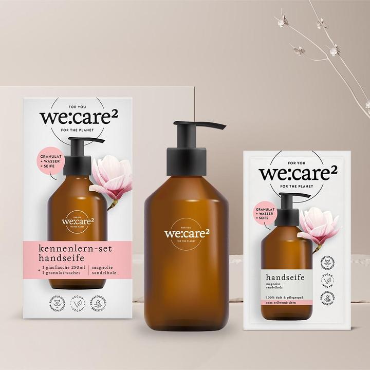 Produktbild we:care2 Kennenlern-Set, Handseife-Granulat, Magnolie-Sandelholz (Handseife Nachfüllpackung, 250 ml)