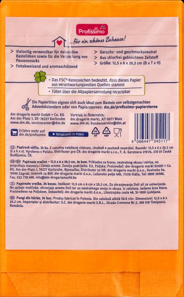 Nutritional values and ingredients dm Profissimo Paper bags (24 x)
