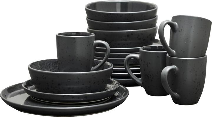 Actual product image Bitz Tableware set 16 pieces Galaxy Black stoneware (1 Piece)