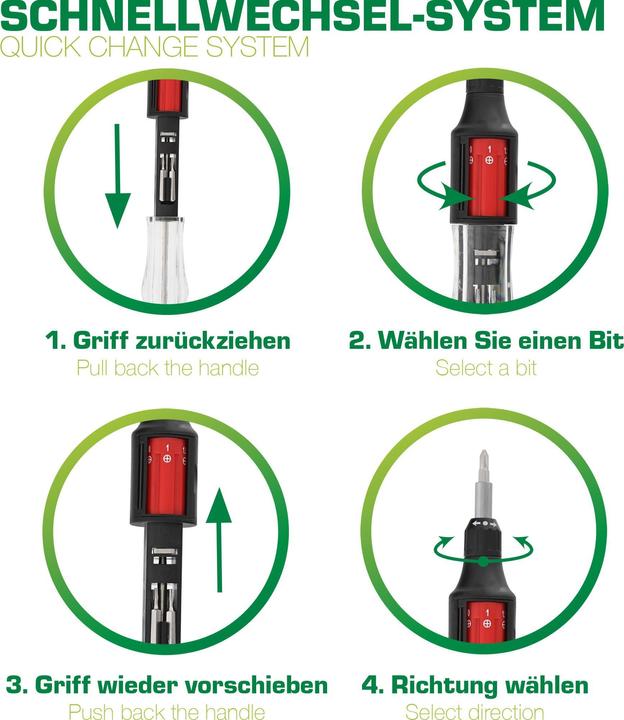 Produktbild InLine ® Ratschenschraubendreher 10-IN-1 mini, Bit-Schnellwechsel-System mit magnetischem Bithalter