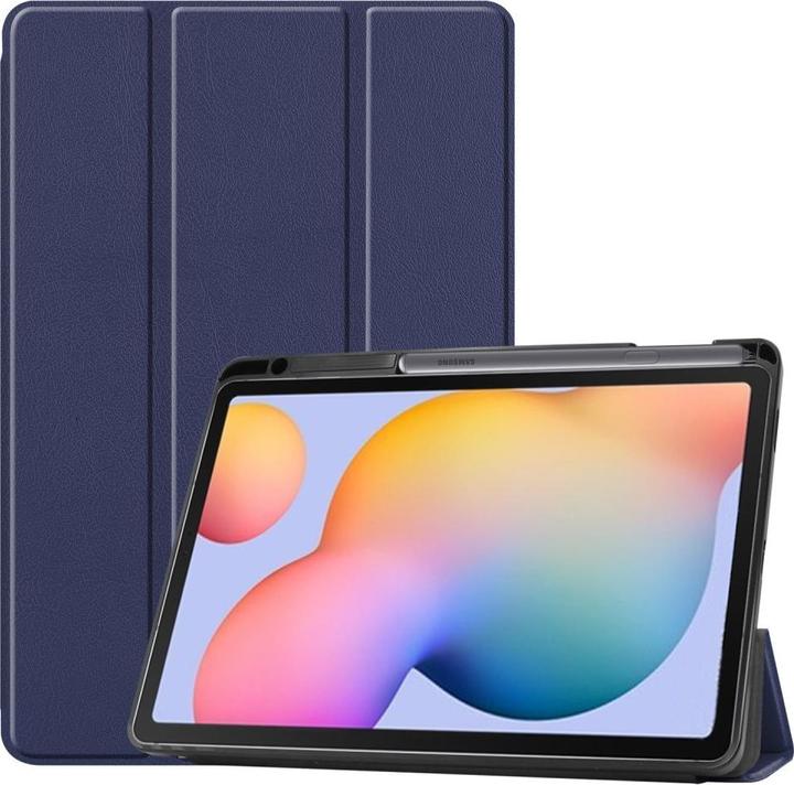 Cover-Discount Galaxy Tab S6 Lite - Tri-fold Smart Leder Case dunkelblau (Galaxy Tab S6 Lite 10.4 (2020))