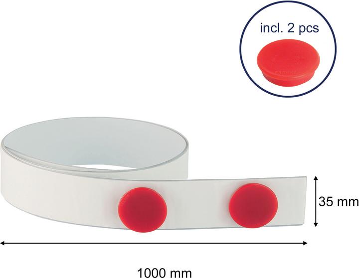 Actual product image Franken Magnetic tape strip 35 mm x 1 m, White (1 x)