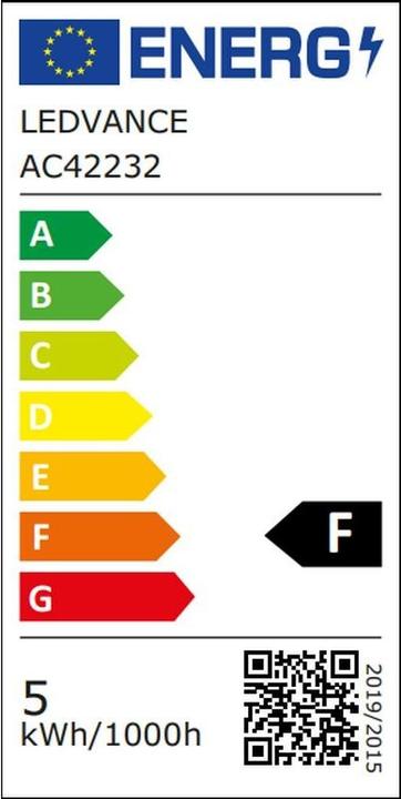 Energy Label Ledvance Smart+ Wifi Mini Bulb (E14, 4.90 W, 470 lm, 3 x, F)