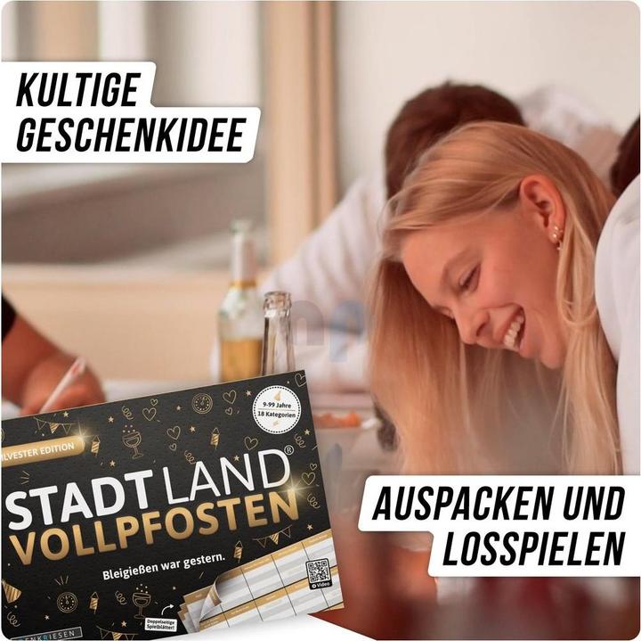 Actual product image Denkriesen "Stadt Land Vollpfosten" New Year's Eve Edition (German)