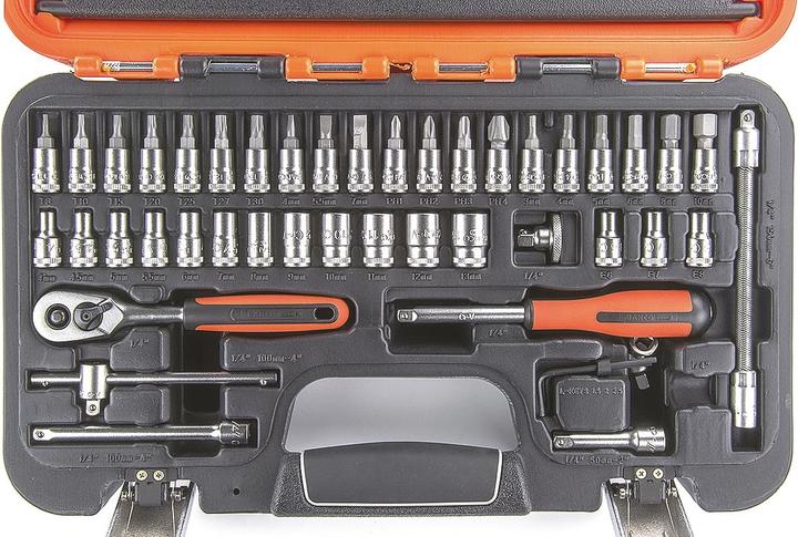 Actual product image Bahco 1/4"-Steckschlüssel-Satz, metrisch, Sechskant, inklusive Schraubendreher-Einsätzen - 46-teilig (13 mm)