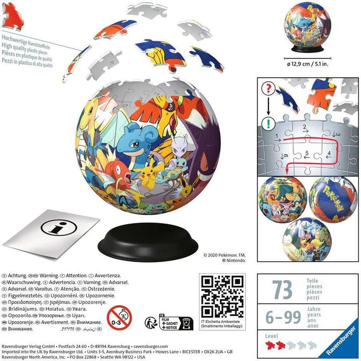 Image du produit Ravensburger Pokémon de la balle (72 pièces)