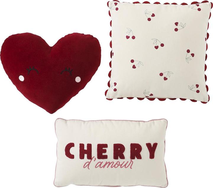 Produktbild Vertbaudet 3er-Set Kinderzimmer Kissen CHERRY