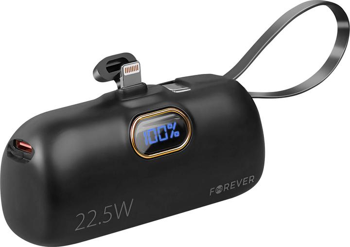 Forever mini power bank MTB-100 22.5W 5000 mAh Lightning nero (5000 mAh)