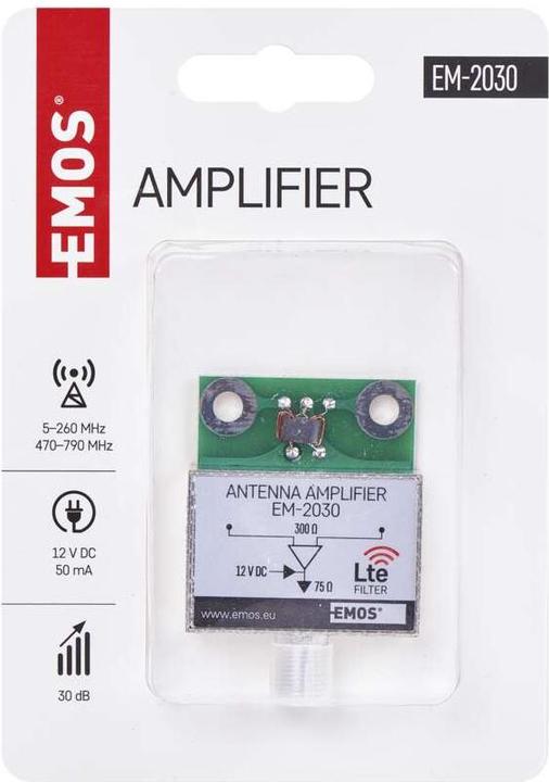 Image du produit Emos Préamplificateur d'antenne 30dB VHF/UHF (Amplificateur)