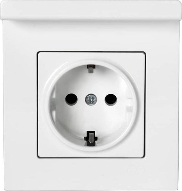 Actual product image Gunsan Eqona Pratic flush-mounted socket outlet white with mobile holder