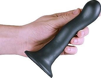 Image du produit Ouch! Ultra Soft Curvy G-Spot Dildo - 7" / 17 cm - Gun Metal