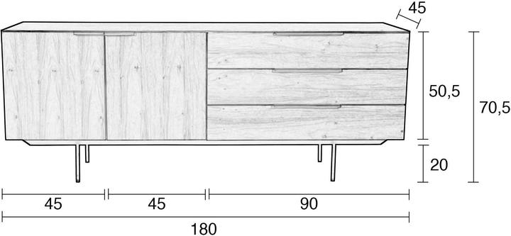 Image du produit Zuiver Travis (180 x 45 x 70,5 cm)