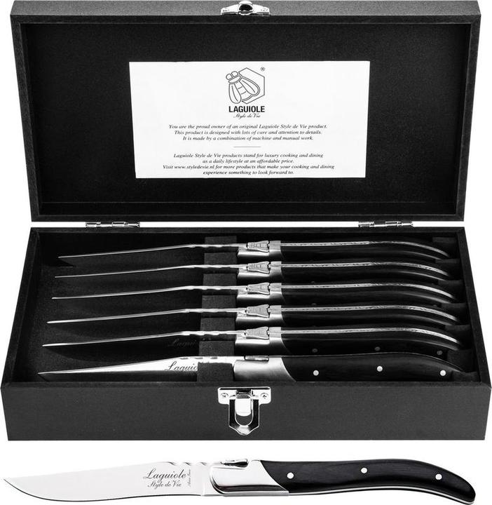 Image du produit Laguiole Couteaux à steak Ligne de luxe - 6 -pcs (6 pièce(s), Couteau)