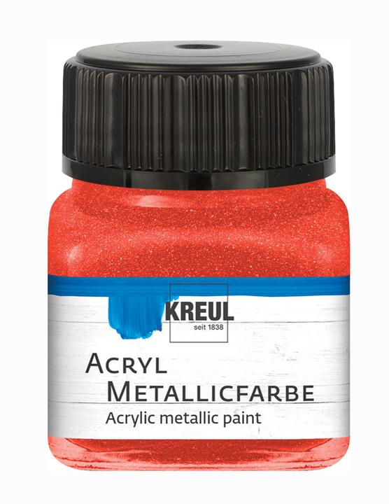 Image du produit Kreul Peinture acrylique métallique, crémeuse et opaque, 20 ml (Rouge, 20 ml)