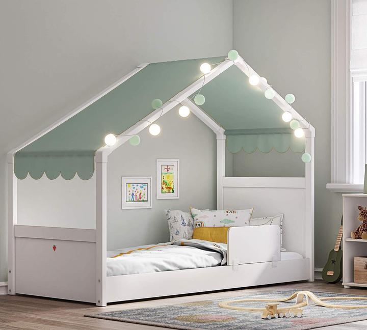 Actual product image Cilek House bed Montes White with side roof (90 x 200 cm)